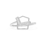 Geometric Frame Diamond Ring