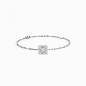 White Gold Square Elegance Bracelet