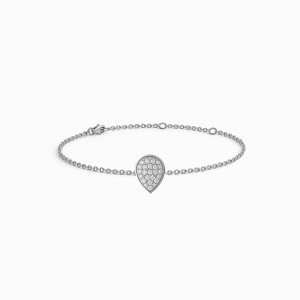 White Gold Teardrop Diamond Bracelet