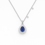 White Gold Elegant Luxury blue Necklace