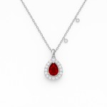 White Gold Elegant Luxury Red Necklace