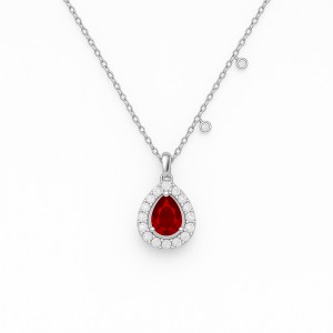 White Gold Elegant Luxury Red Necklace