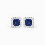 White Gold Diamond Luxury Earrings Blue
