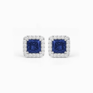 White Gold Diamond Luxury Earrings Blue