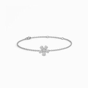White Gold Flower Diamond Bracelet