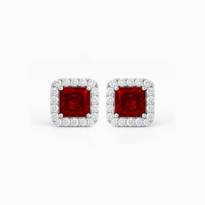 White Gold Square Diamond Luxury Earrings
