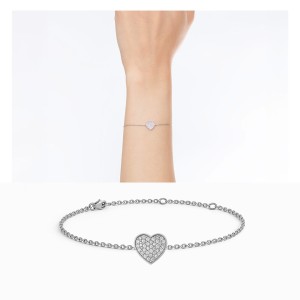 White Gold Heart Diamond Bracelet