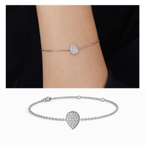 White Gold Teardrop Diamond Bracelet