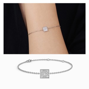 White Gold Square Elegance Bracelet
