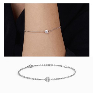 White Gold Heart Diamond Bracelet