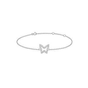 Two-Tone Diamond Butterfly Bracelet