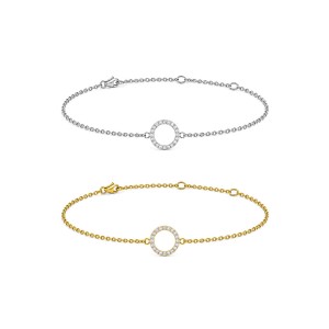 White Gold Diamond Circle Bracelet