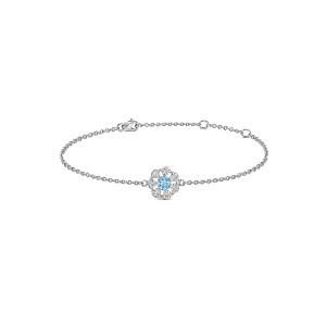 Diamond Floral Bracelet Sky Blue