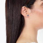 White Gold Diamond Luxury Earrings Blue