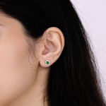 White Gold Round Luxurious Sparkle Earrings