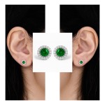 White Gold Round Luxurious Sparkle Earrings