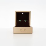 White Gold Green Elegance Earrings