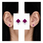 White Gold Luxury Red Elegance Earrings