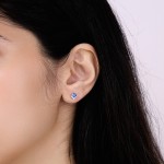 White Gold Luxury Blue Elegance Earrings