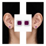 White Gold Square Diamond Luxury Earrings