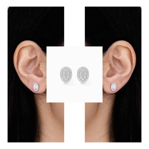 Oval Diamond Elegance White Gold Earrings