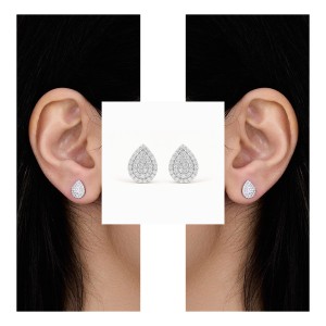 Eternal Diamond Teardrop White Gold Earrings