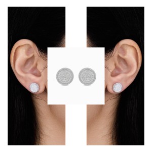 Radiant Diamond Circle White Gold Earrings
