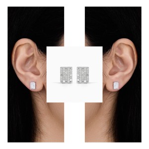 Diamond RectaGlow White Gold Earrings