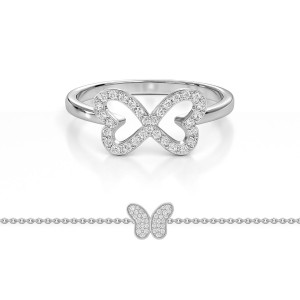 Butterfly Bliss Set of Ring and Bracelet