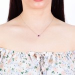 White Gold Diamond Elegance Red Necklace