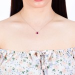 White Gold Diamond Majesty Red Necklace