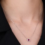 White Gold Diamond Elegance Red Necklace