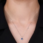 White Gold Elegant Luxury blue Necklace