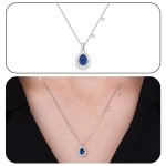 White Gold Elegant Luxury blue Necklace