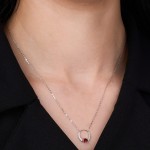 White Gold Shimmering Diamond Luxury Red Necklace