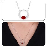 White Gold Shimmering Diamond Luxury Red Necklace