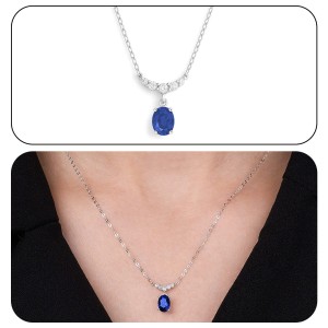 White Gold Diamond Prestige Blue Necklace