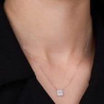 Radiant Square Diamond Necklace