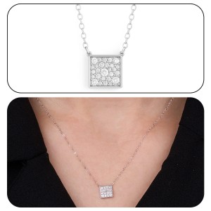 Radiant Square Diamond Necklace