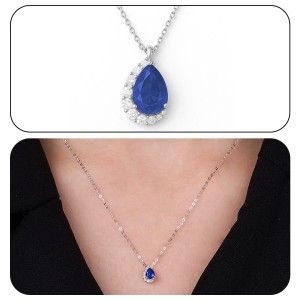White Gold Radiance blue Necklace