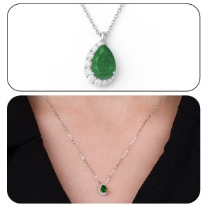 White Gold Radiance green Necklace