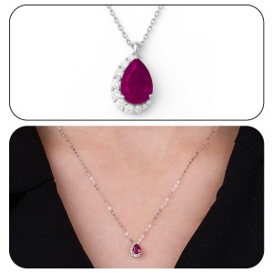 White Gold Radiance Red Necklace