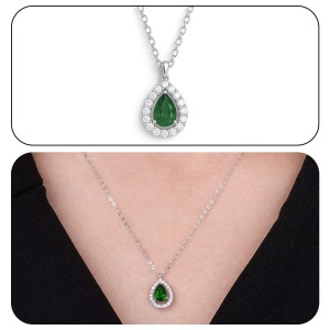White Gold Diamond Prestige Green Necklace