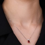 White Gold Diamond Majesty Red Necklace