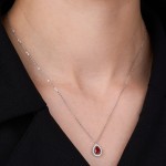 White Gold Diamond Prestige Red Necklace