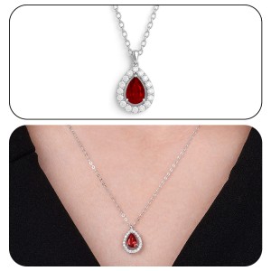 White Gold Diamond Prestige Red Necklace