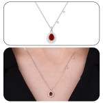 White Gold Elegant Luxury Red Necklace