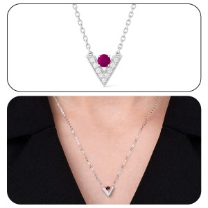 White Gold Diamond Allure Red Necklace