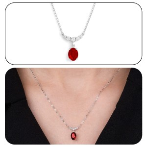 White Gold Diamond Prestige Red Necklace