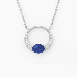 White Gold Shimmering Diamond Luxury blue Necklace